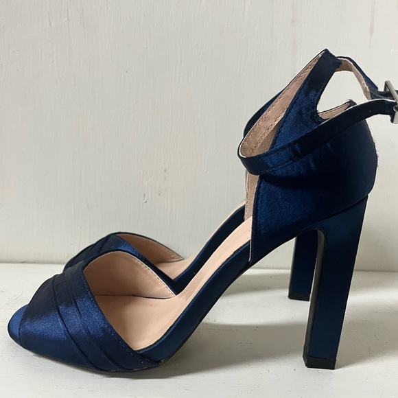Blue Satin Dress Heels - Picture 1 of 6